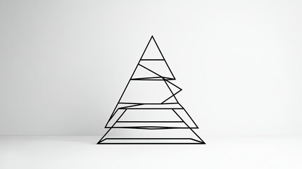 Poster - Geometric outline of a Christmas tree with minimalist design