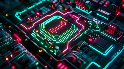 Poster - Combining Analog and Digital Aesthetics in Neon Circuit Design