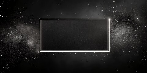 Wall Mural - Cosmic dust swirls around a sleek, dark rectangle.