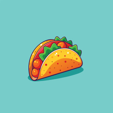 Mexican Food Shawarma Illustration Clip Art Vector Set, Shawarma Sandwich Food Delicious And Tasty Taco Fast Food Illustration, Pizza Mexico Refreshment Vegetable Food