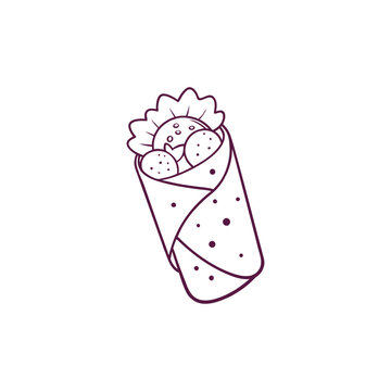 Mexican Food Shawarma Illustration Clip Art Vector Set, Shawarma Sandwich Food Delicious And Tasty Taco Fast Food Illustration, Pizza Mexico Refreshment Vegetable Food
