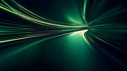 Poster - Abstract motion background with green light streaks creating a dynamic and futuristic environment for creative projects and designs in digital art