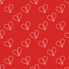 Aufkleber - Broken Heart vector Despair linear design seamless pattern