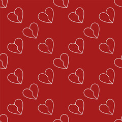 Aufkleber - Broken Heart vector Breakup line seamless pattern