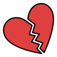 Poster - Red Heartbreak vector End of Love colored icon