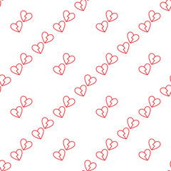 Aufkleber - Two Broken Hearts vector Divorce or Heartbreak seamless pattern in line style