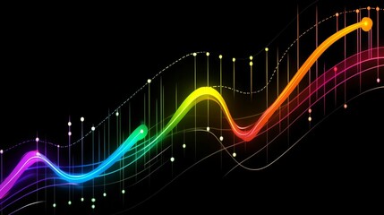 Poster - Vibrant Abstract Colorful Wave Lines with Dynamic Motion Elements