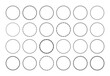 © KuraitennoDesign - Black round border frames with braided and rope ornaments, isolated on a white background. Large collection of different circles, edging, outline rims. Vector big set of decorative circles for stamp