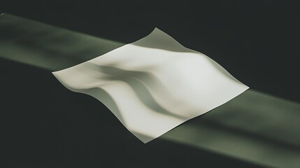 Wall Mural - Draped white fabric on a dark surface. The interplay of light and shadow creates a dramatic mood.