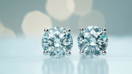 Aufkleber - Sparkling Gemstone Earrings with Soft Bokeh Background