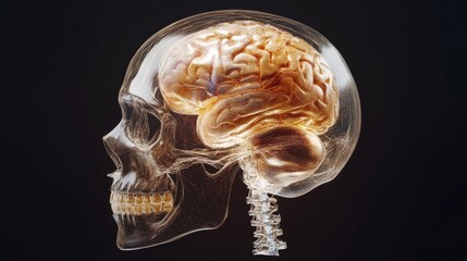 Poster - Detailed Visualization of Human Skull and Brain Anatomy in Profile