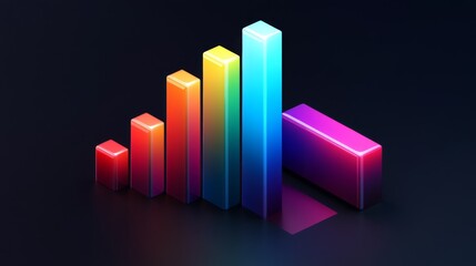 Poster - Colorful Vertical Bars Representing Growth and Progress in Data