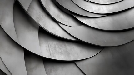 Wall Mural - swirling metal sheets in grayscale; abstract, artistic, modern, textured.