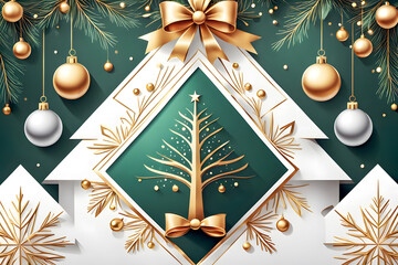 Poster - christmas invitation with background tree design