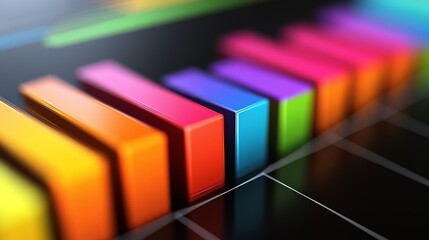 Poster - Colorful 3D Bars Representing Data Visualization and Analysis