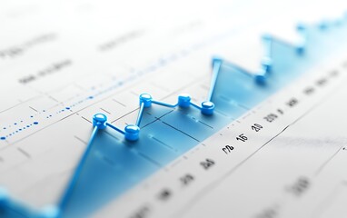 Leinwandbilder - Detailed 3D financial graph showcasing strong blue growth indicators, minimal white background, corporateready design