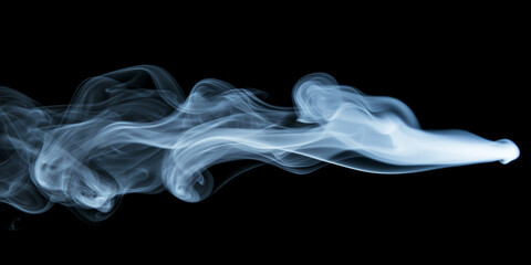 Wall Mural - White cloud of smoke on a black background. Texture fog. Design element
