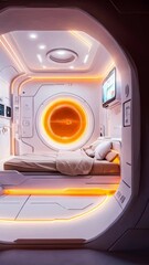 Poster - High tech bedroom on a spaceship or in a laboratory
