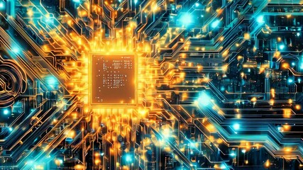 Poster - Generic information technology, computer architecture or artificial intelligence abstract concept animation