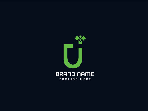 U modern business logo design 