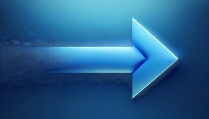Poster - A sleek blue arrow pointing right, designed with a modern aesthetic, symbolizing direction and progress against a gradient background.