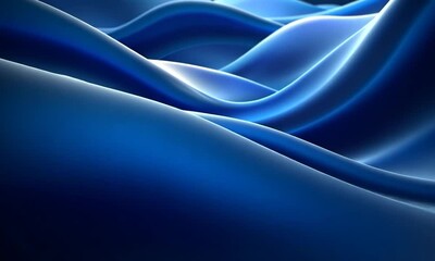 Poster - Abstract blue waves flowing smoothly.