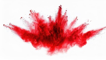 Poster - Vivid Red Powder Explosion Capturing Energy, Motion, and Intensity. Perfect for Abstract Art Concepts, Dynamic Advertising Backgrounds, or High Impact Visual Design Elements