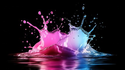 Aufkleber - Dynamic watercolor splashes abstract art visual exploration vibrant environment close-up perspective conceptual expression of water