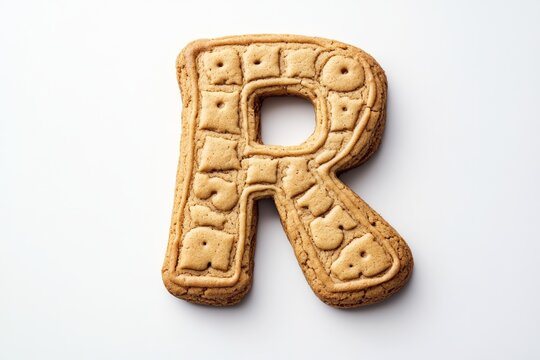 Cookie Alphabet. Rudiments of Capital Alphabet Cookies on Biscuit Background