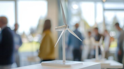 Poster - Model wind turbine in modern conference setting
