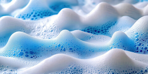 Poster - A blue and white foam with many bubbles