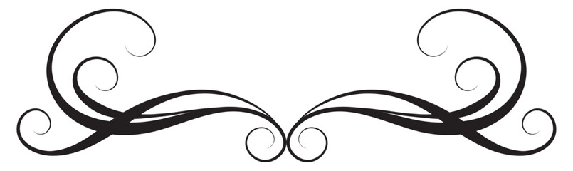 Poster - Wave ornament with leaves and abstract lines. Text divider. Decorative element for decor and text greeting or invitation card design.