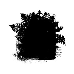 Wall Mural - Artistic black summer, autumn mask. Basis element for design on white