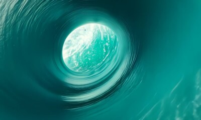 Poster - Swirling Water Tunnel in Turquoise