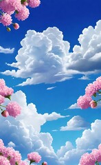 Wall Mural - flowers and sky