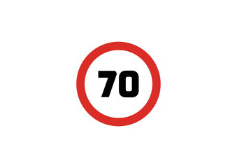 Canvas Print - Speed Limit 70 Sign