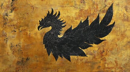 Poster - Garuda silhouette art display cultural exhibition decorative artwork indoor space artistic perspective nature-inspired design