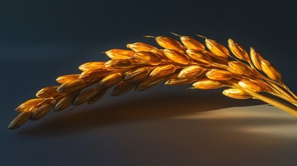 Poster - Crafting a golden ear of rice from corn kernels nature studio art piece illuminated environment close-up creativity