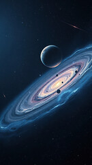 Wall Mural - Space galaxy background with stars and planets, galaxy, futuristic, space, astronomy, stars