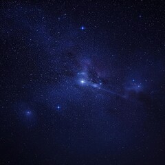 Wall Mural - dark celestial canvas with twinkling stars and constellations against a deep blue night sky backgrou