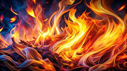 Sticker - Captivating Long Exposure Fire Multimedia  Illustration Design Showcasing Dynamic Flames and Vibrant Colors for Creative Projects and Visual Impact