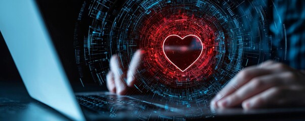 Aufkleber - With a focus on cyber security and data protection, a businessman employs a laptop to protect business and financial information over a virtual network connection, promoting innovation and