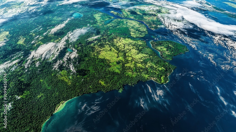 Capture a high-resolution satellite image of Earth showcasing vibrant ...