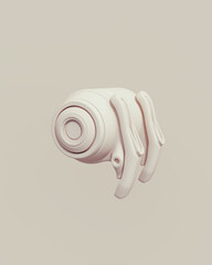 Fototapete - Beige Tech objects cable connector abstract background neutral monochrome soft tones skin tones brown 3d illustration render