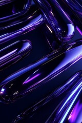 Poster - abstract glossy shapes in vibrant purple and blue hues create a dynamic and captivating background t
