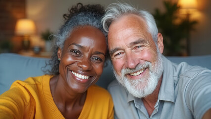 Wall Mural - Older happy couple portrait