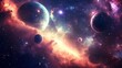© milkyway - Vibrant Cosmic Celestial Landscape with Glowing Planets and Nebulae in Surreal Space