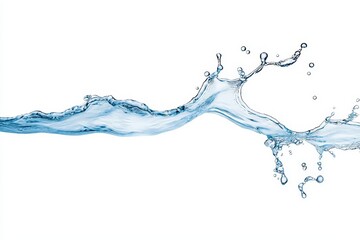 Poster - Isolated splash of water on white background, beautiful splash of clean water