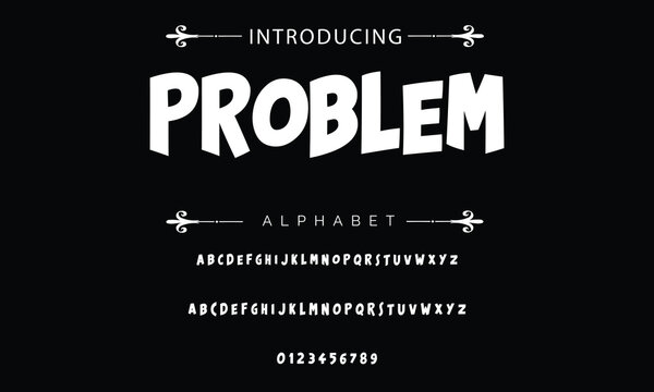 Playful style font design, colorful childish alphabet, letters and numbers vector illustration