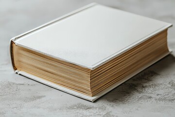 Poster - This mockup of a white hardcover book on a white background is horizontal or landscape.